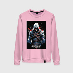 Женский свитшот Assassins creed огненный фон