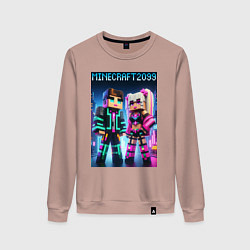 Женский свитшот Барби и Кен - коллаборация с Майнкрафт
