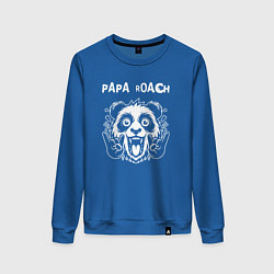 Свитшот хлопковый женский Papa Roach rock panda, цвет: синий
