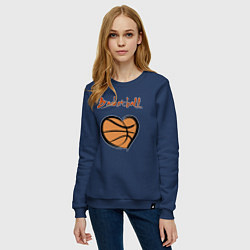 Свитшот хлопковый женский Basket lover, цвет: тёмно-синий — фото 2