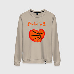 Свитшот хлопковый женский Basket love, цвет: миндальный