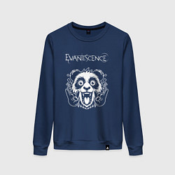 Свитшот хлопковый женский Evanescence rock panda, цвет: тёмно-синий