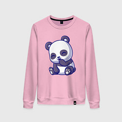 Свитшот хлопковый женский Смеющаяся панда, цвет: светло-розовый