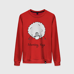 Свитшот хлопковый женский Утро и йога, цвет: красный
