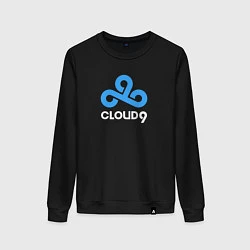 Свитшот хлопковый женский Cloud9 - pattern, цвет: черный