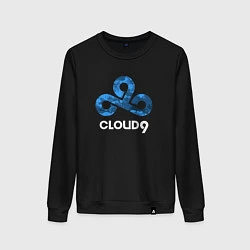 Свитшот хлопковый женский Cloud9 - blue cloud logo, цвет: черный