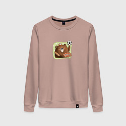 Женский свитшот Медведь футболист