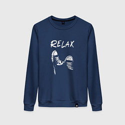 Свитшот хлопковый женский Relax, цвет: тёмно-синий