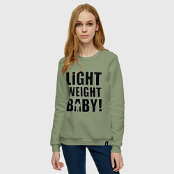 Свитшот хлопковый женский Light weight baby, цвет: авокадо — фото 2
