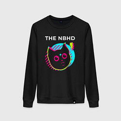 Свитшот хлопковый женский The Neighbourhood rock star cat, цвет: черный