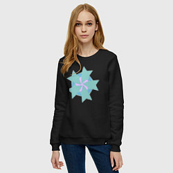 Свитшот хлопковый женский Совмещенные звезды, цвет: черный — фото 2