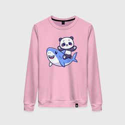 Женский свитшот Панда и акула