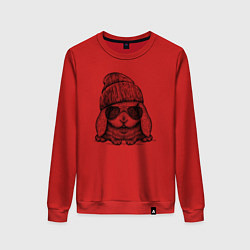 Свитшот хлопковый женский Модный зайчишка, цвет: красный