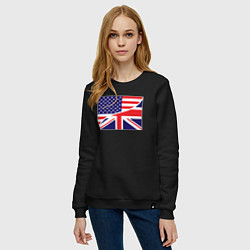 Свитшот хлопковый женский США и Великобритания, цвет: черный — фото 2