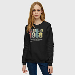 Свитшот хлопковый женский Vintage 1968 limited edition, цвет: черный — фото 2