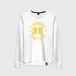 Свитшот хлопковый женский Мне исполнилось 35 дважды, цвет: белый