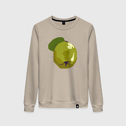 Свитшот хлопковый женский Айва и звезды - пиксельное, цвет: миндальный