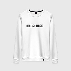 Свитшот хлопковый женский Hellish music, цвет: белый