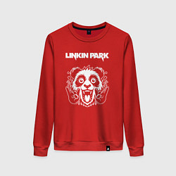 Свитшот хлопковый женский Linkin Park rock panda, цвет: красный