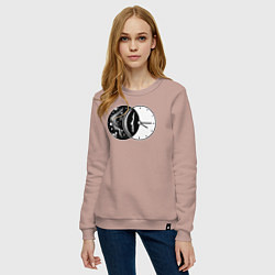 Свитшот хлопковый женский Космическое время, цвет: пыльно-розовый — фото 2