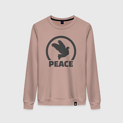 Свитшот хлопковый женский Peace bird, цвет: пыльно-розовый