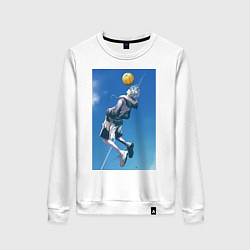 Свитшот хлопковый женский Баскетбол Тэцуя Куроко арт, цвет: белый