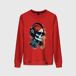 Женский свитшот Grunge redhead girl skull