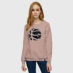 Свитшот хлопковый женский Black ball, цвет: пыльно-розовый — фото 2