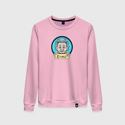Свитшот хлопковый женский Гениальный физик, цвет: светло-розовый