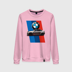 Свитшот хлопковый женский Кроссовер BMW X6 M, цвет: светло-розовый