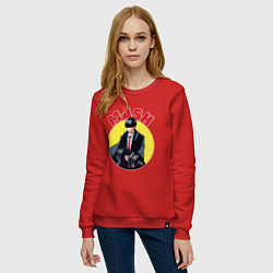 Свитшот хлопковый женский Мэш Бёрндэд, цвет: красный — фото 2