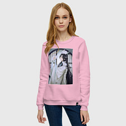 Свитшот хлопковый женский Ванцзи Лань кролики, цвет: светло-розовый — фото 2