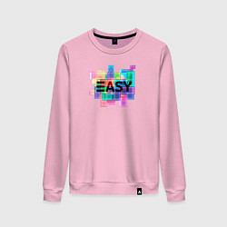 Свитшот хлопковый женский Разноцветный тетрис, цвет: светло-розовый