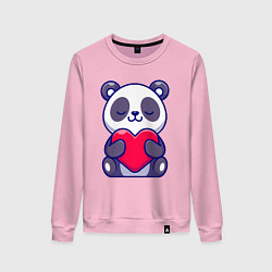 Женский свитшот Панда и сердечко