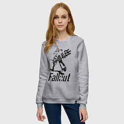Свитшот хлопковый женский Фоллаут - силовая броня, цвет: меланж — фото 2