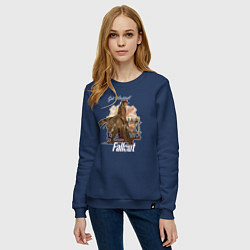 Свитшот хлопковый женский Ghoul fallout Get Wasted, цвет: тёмно-синий — фото 2