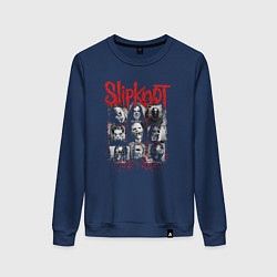 Свитшот хлопковый женский Slipknot rock band, цвет: тёмно-синий