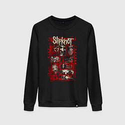 Свитшот хлопковый женский Slipknot rock band, цвет: черный