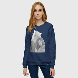 Свитшот хлопковый женский Очень приятно Бог Томоэ, цвет: тёмно-синий — фото 2