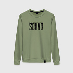 Свитшот хлопковый женский В начале был звук, цвет: авокадо
