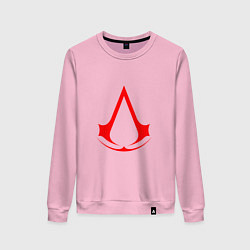Свитшот хлопковый женский Red logo of assassins, цвет: светло-розовый