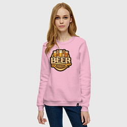 Свитшот хлопковый женский Моё пиво, цвет: светло-розовый — фото 2