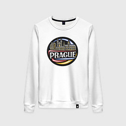 Свитшот хлопковый женский Чехия Прага, цвет: белый
