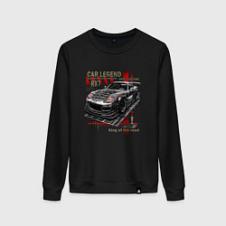 Свитшот хлопковый женский Rx7 Twin turbo, цвет: черный