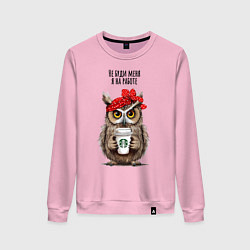 Женский свитшот Сова - не буди меня на работе