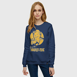 Свитшот хлопковый женский Vault boy like print, цвет: тёмно-синий — фото 2