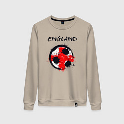 Свитшот хлопковый женский Football England, цвет: миндальный