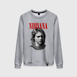 Свитшот хлопковый женский Nirvana kurt donald cobain, цвет: меланж