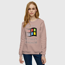Свитшот хлопковый женский Разработанный для windows 98, цвет: пыльно-розовый — фото 2