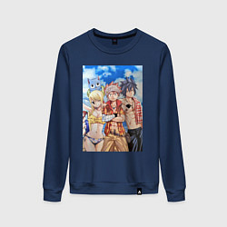 Свитшот хлопковый женский Хвост Феи Нацу Драгнил Грей Фуллбастер, цвет: тёмно-синий